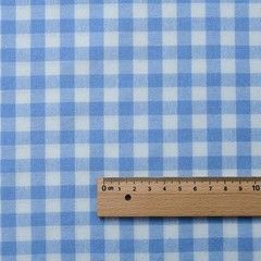 145cm Wide Yarn Dyed Cotton Fabric Blue Check Stripe Linen Look Bag Dress