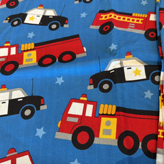 Faye Burgos Marcus Brothers POLICE CAR & FIRE TRUCK Cotton Fabric 44″ x 4 YDS