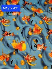 Halloween Fabric Lot of 9 Diff Delightfully Frightful, Trick and Treats 6.5+ Yds