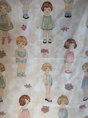 “Paper Dolls ” By Sheryl Rae Marquez Windham Fabric Cotton VTG. RARE 1YX44″W