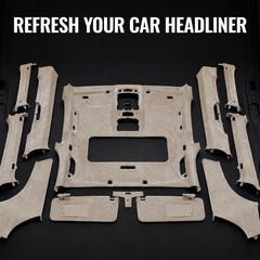 Headliner Fabric 108″ L x 60″ W Foam Backing for Car Truck RV SUV Boat Beige