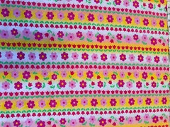 Cotton Blend Fabric 62” Long Pink Yellow Green Floral Home Decor Sewing