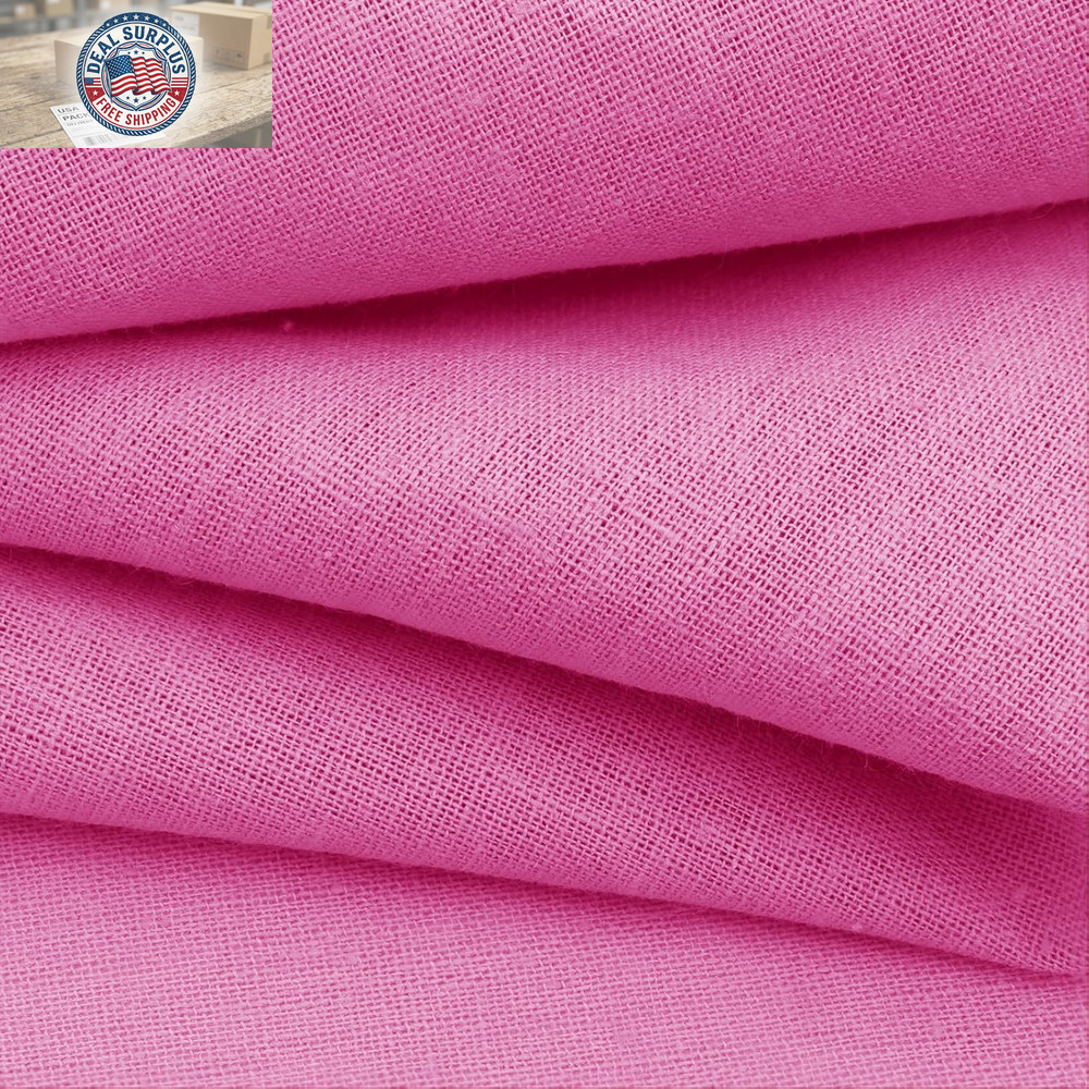 Pink Linen Cotton Fabric Half Yard 61″ Wide, Linen Cotton Blend | Breathable 60%