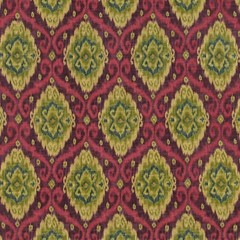 Iman UBUD Ikat TOURMALINE Cotton Drapery Pillow Remnant Fabric – 25″ Length