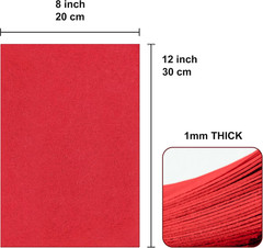 20PCS Red Felt Fabric Sheets – 8″X 12″ Single Color for Crafts, Sewing, Patchwor