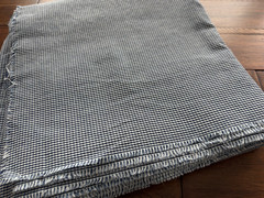 Woven navy & white check plaid fabric, 5.5 yard length, 59″ wide. For aprons +