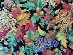 Concord Fall Harvest Print Fabric Cotton Tablecloth 41″ X 80″ edges hemmed