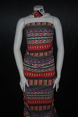 Cotton Jersey Lycra Geometric Print Knit Fabric Very Soft Tribal Print 9 oz
