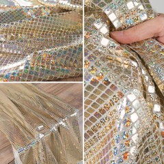 Iridescence Shining Reflective Magic Rainbow Fabric Clothing Craft 17.7*37.4in