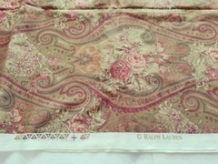RALPH LAUREN Paisley Floral Scroll Fabric 1.66 Yards Jewel Tone Brown Green Red