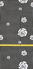 African Fabric/ Ankara – Black, White ‘Black Coffee in Kigali’ Yard or Wholesale