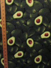 AVOCADOS GREEN REALISTIC SNACKS FOOD COTTON FABRIC FQ