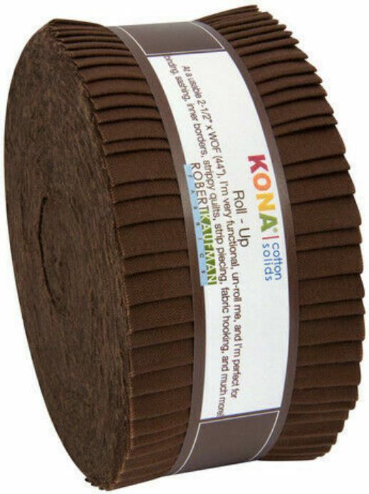 Jelly Roll Kona Cotton Solids Coffee Colorstory Brown Roll-Ups Precuts M530.23