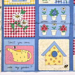 VTG Garden Cheater Quilt 36 Blocks Fabric Traditions NTT 2267 Cotton Fabric 1 YD