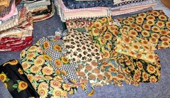 Huge Fabric Lot 150+ Mixed Variety Patterns, Textures, Sizes 70 Pounds!!