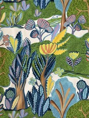Thibaut F945009 Albero Green and Blue Cotton Chintz Fabric 5 Yards