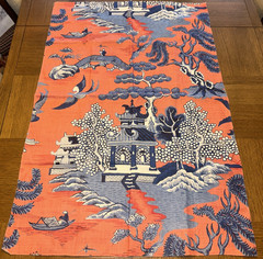 Lee Jofa Willow Lake Punch Red Linen Fabric Remnant 26″ x 39″ Scenic Designer