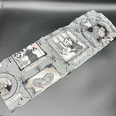 2011 Alexander Henry Fabrics Ghastlies “Ghastlie Gallery” on Grey – 7.5″ by 44″