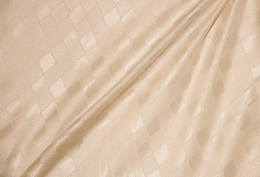 Discount Fabric SEMI-SHEER Beige Diamond Home Decor & Drapery