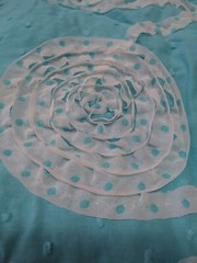 1 yard 54″ wide Specialty Fabric – Cotton w/ Embroidered Ribbon – retail $24.99