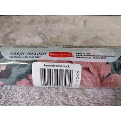 VTG FabriCraft Peel N Stick Fabric Rubbermaid Remembrance Black Floral Cottage