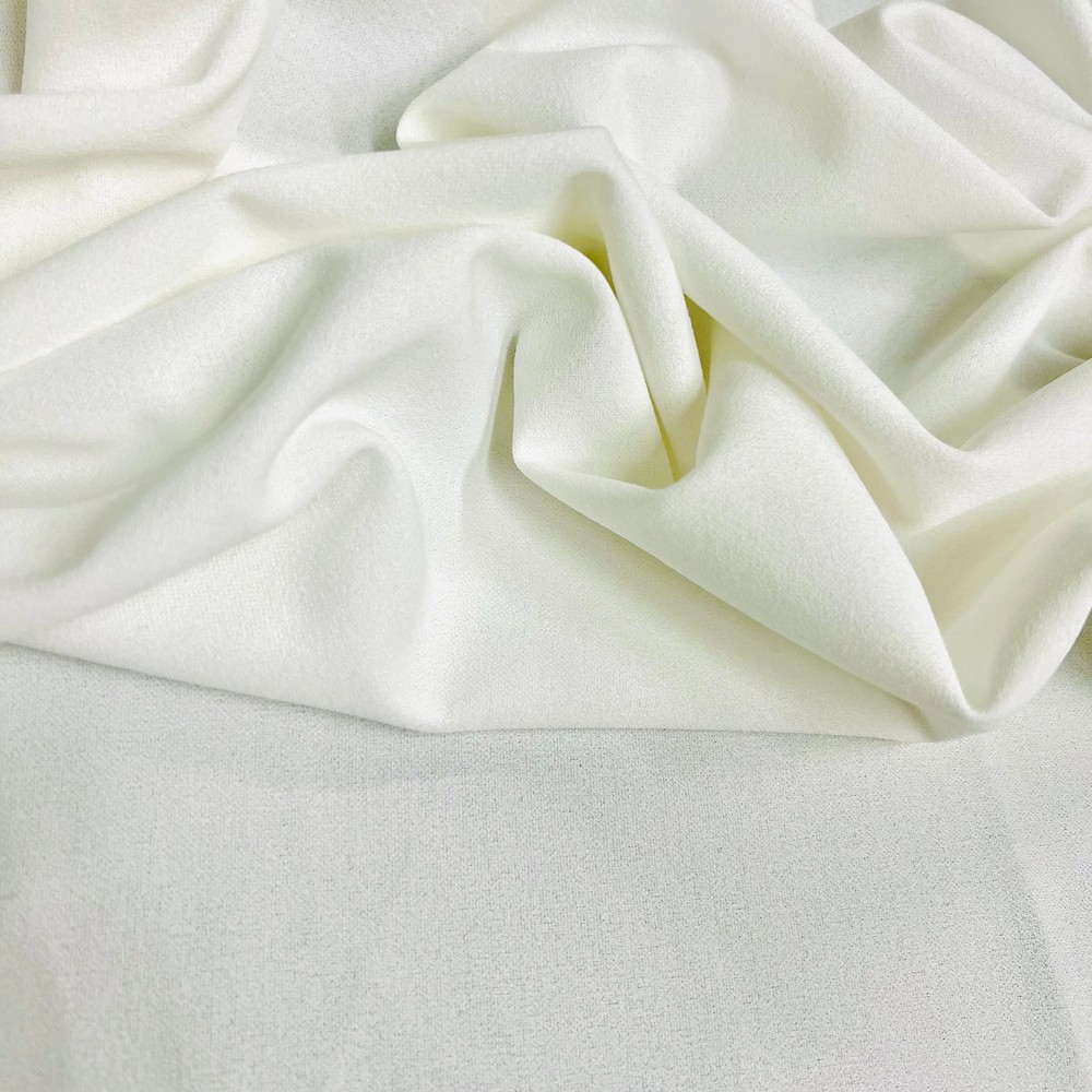 Chey IVORY Stretch Crepe Scuba Techno Knit Polyester Spandex Fabric for Bows, T