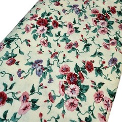 VTG Waverly Fairhaven Bright Floral Fabric 6.5 Sq Yards Cotton Cottage Shabby