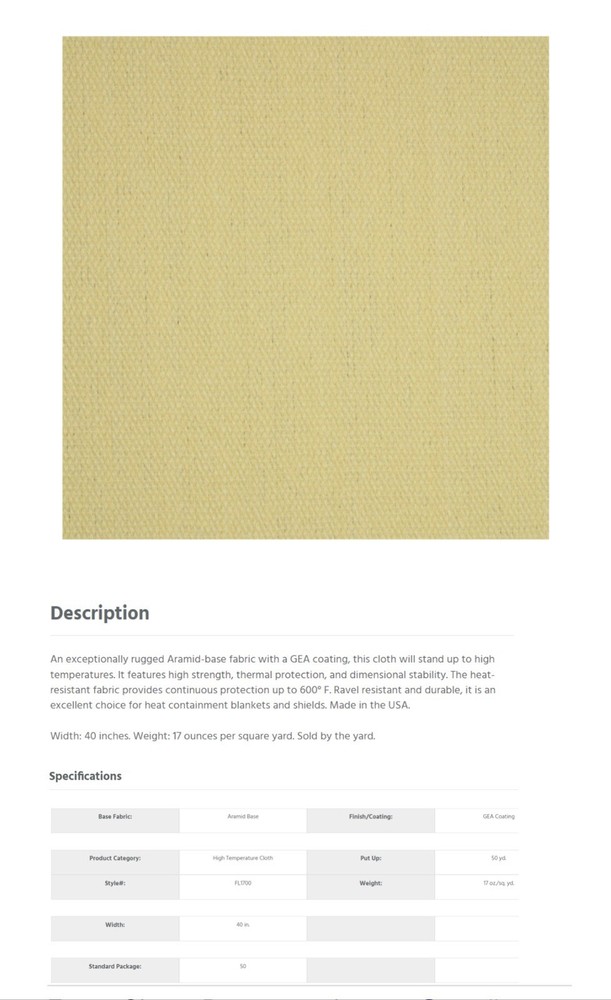 DuPont Kevlar/nomex Fabric Pieces