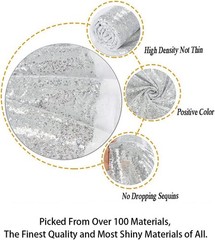 15 Feet Silver Sequin Fabric – Glittery Dress Material