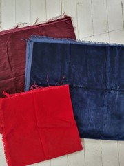 Lot of Velveteen Fabric – Navy, Burgundy, Red Polyester Cotton Craft Dress Decor