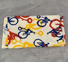 VTG 1972 Klopman Mills Retro Unique Bicyle Cyclist Figure Fabric Bright MCM