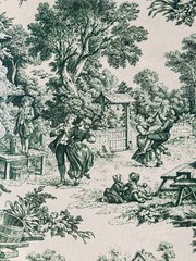 Fabric by the meter and tablecloths | Toile de Jouy model 2 various colors | height 305cm