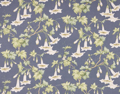COLEFAX AND FOWLER CURTAIN FABRIC DESIGN Yvette 3.5 METRES NAVY BLUE 100% LINEN