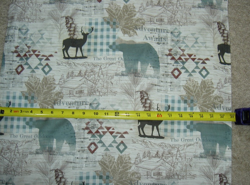 CABIN ADVENTURE ANIMAL PRINT CD1697 Natural Timeless Durable Cotton Fabric