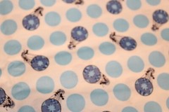 Sewing Fabric quilt Cotton quilting 1/2 Yd Light Blue Hot Air Balloons polka dot