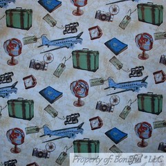 BonEful Fabric FQ Cotton Quilt B&W Cow Scenic Farm Animal Red Tractor Green Tree