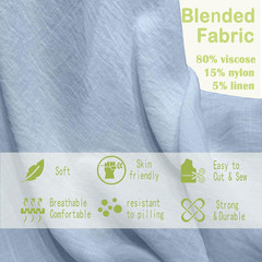 57″ Soft Viscose Nylon Linen Fabric by the Yard – Natural Slub Fabric for Clothi