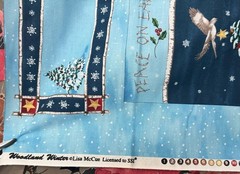 Vintage Lisa McCue Woodland Winter Fabric Panel SSI Quilting Sew Kit 23×44”