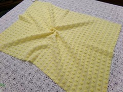 Golden Yellow Pops Vtg Chenille Bedspread Fabric Popcorn Sewing Material 18×24″