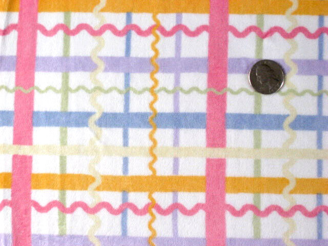 PASTEL PLAID MINKY CUDDLE SMOOTH SILKY PLUSH SEW QUILT CRAFT FABRIC BTY & PRECUT