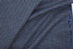 Reda navy micro check 100% worsted wool suiting fabric