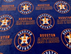 MLB Houston Astros Fleece Fabric Free Shipping/ 1 yard 12 inches