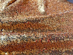 3mm Sequin Fabric Sparkling Glitter Sequins GOLD on BLACK Paillette – 120cm wide