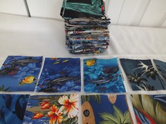 360 Hawaiian quilting cotton fabric charm pack 3.5″ squares Hawaii fish flowers