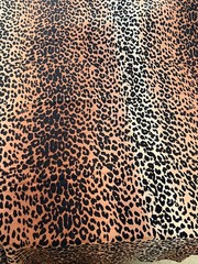 Leopard Animal Print Knit Fabric Stretch Black Tan & Brown Shades 2 Yards