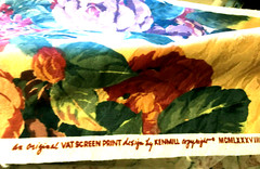 KENMILL Floral Fabric VAT Screen Print Pre-Shrunk Multicolor 54 x 75″ / 2 yds