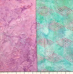 Lot 10 Fat Quarters Magenta & Mint Batik Lunn Fabric FQ Pack 100% Cotton Pink
