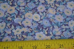 21″ Long, Vintage, Cream Lavender Blue on Navy Quilting Cotton, Peter Pan, N640