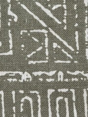 Virginia Kraft Textiles Rebeka Linen Fabric In Fir Hand Blocked 3 1/2 Yards