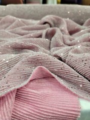 Pink Blush Pleated Stretch Fabric by the Yard – Embroidery and Sequins for Dress